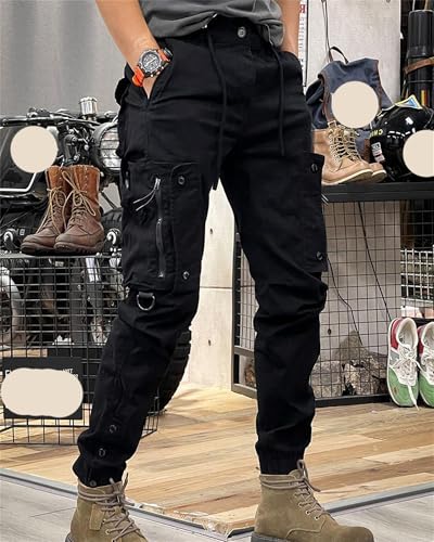 Men's Work Pants Outdoor Tactical Cargo Pants Cotton Casual Combat Pants with Zipper Pockets3