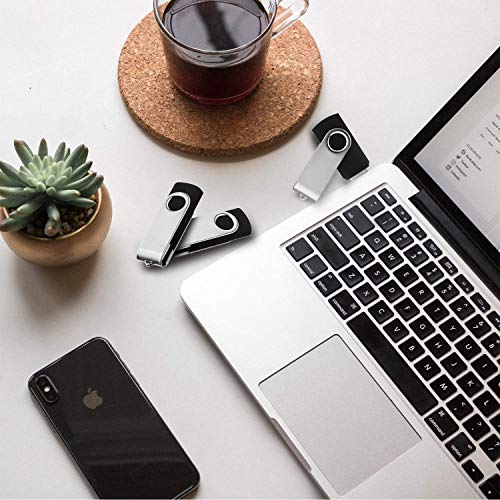 OURUN 64GB USB-Stick USB 2.0 Speicherstick Rotate Metall USB-Flash-Laufwerk (Schwarz) – Bild 6