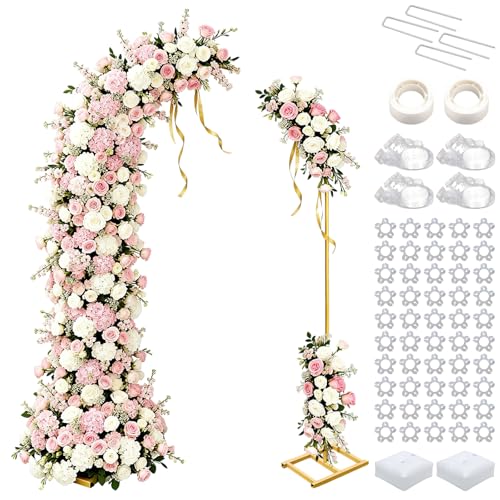 Soporte de arco de globos de metal, arco de boda, juego de soporte para globos semicirculares, soporte para globos para cumpleaños, bodas, fiestas de graduación, bautizos de bebés, aniversarios
