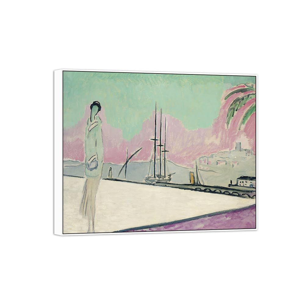 SDYSKKUG Famous Wall Art. Canvas Prints. Bay.72x60cm White Frame