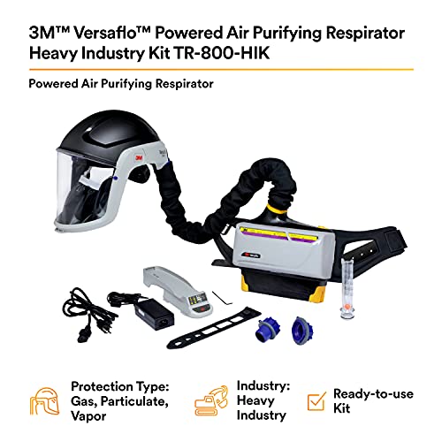 3M Papr, Versaflo Powered Air Purifying Respirator Kit, Tr-800-Hik, Particulates, Organic Vapors, Acid Gases, Pharmaceutical Manufacturing, Chemicals, Oil And Gas Refining #TOP1