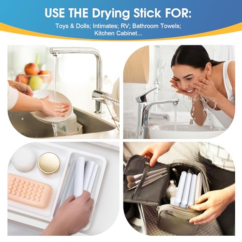 Image of NUHUi Drying Stick Rod for Toys Deodorization Absorption Dryer Rod Desiccant Keep Dry Stick Gift Reusable,Moisture-Proof Clothing Glass Dehumidifier Reduce Rust 5Pcs (White 7 Pieces S)