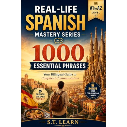 Real-Life Spanish Mastery Series: 1000 Essential Phrases Audiolibro Por S.T Learn arte de portada