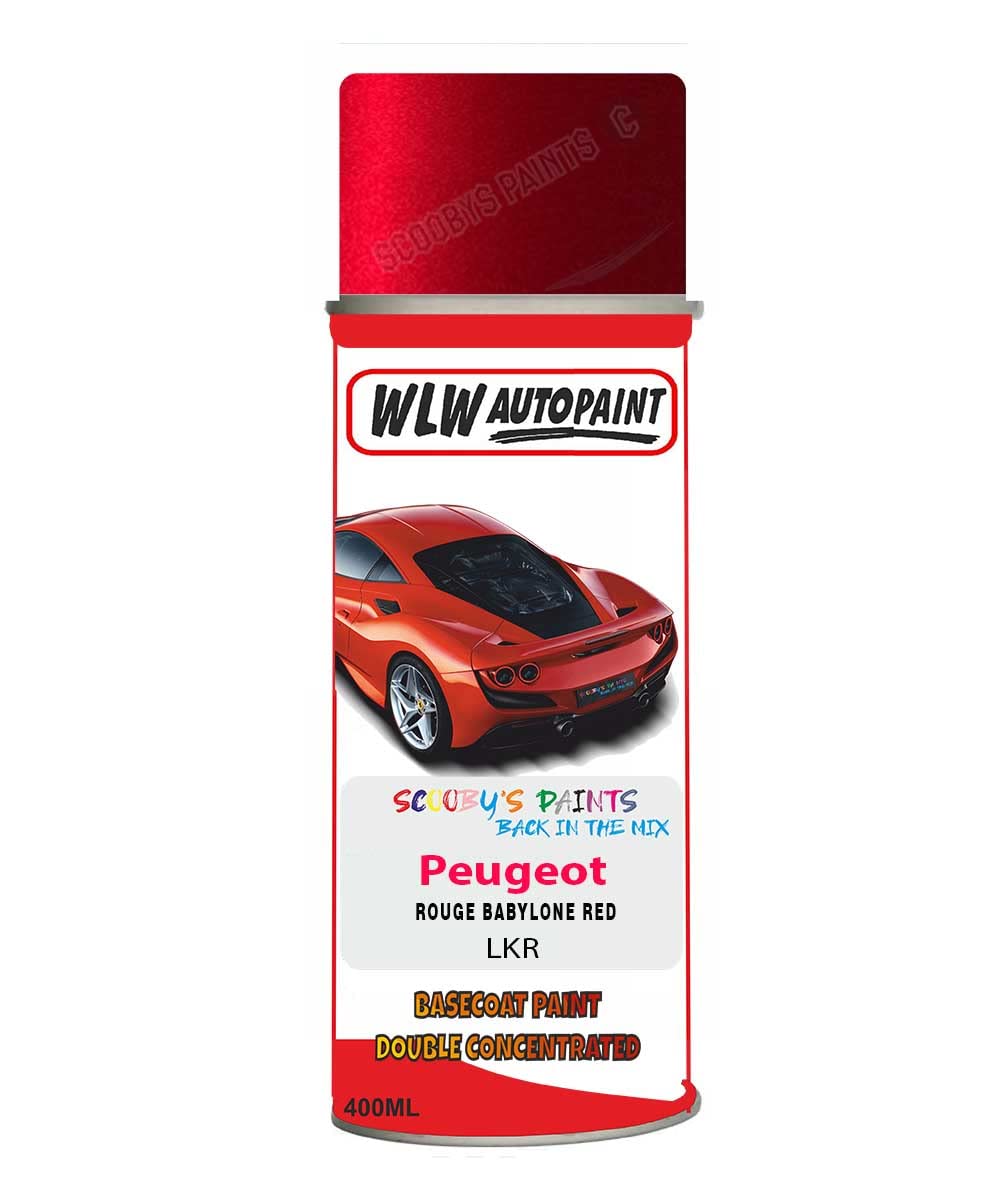 SCOOBYS PAINTS BACK IN THE MIX Basecoat Aerosol Spray Paint For Peugeot 3008 Rouge Babylone Red 2003-2016 Code Lkr