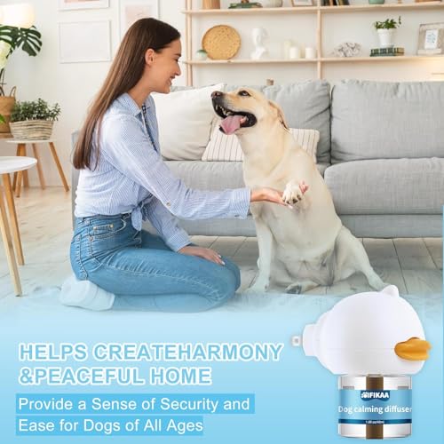 Image of Dog Calming Diffuser 6-in-1 Kit Dog Appeasing Pheromone Relief Separation Anxiety, Equipped with 2 Plug in + 4 Refills 48ml Vial, Reduce Aggression Barking, Supply for 120 Days-Tasteless