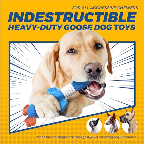Image of Vitscan Upgraded Nylon Goose Dog Toys for Aggressive Chewers Chewproof Duck