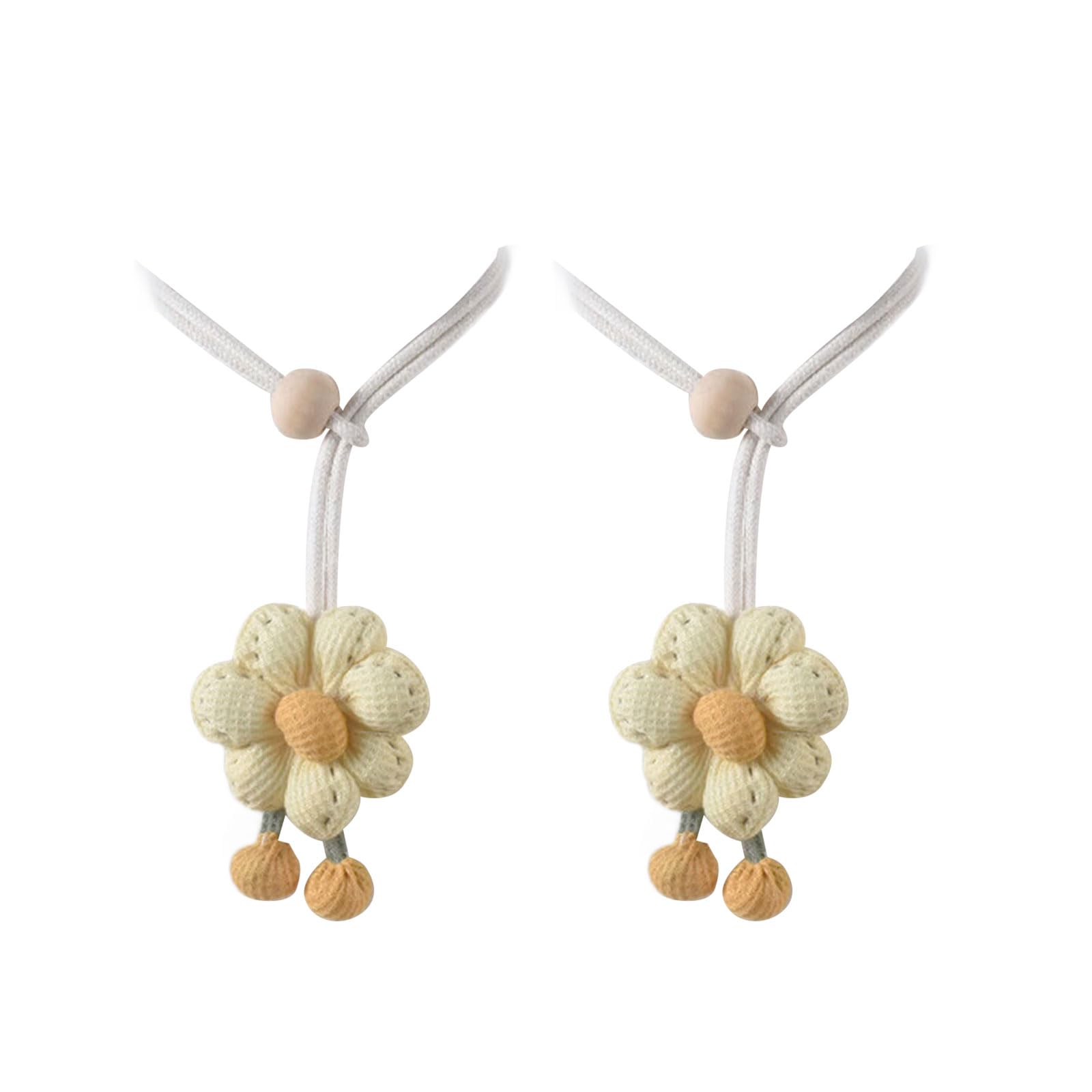 2Pieces Curtain Tiebacks Wood Bead Window Drapery Holdbacks Tie with Fabric Pumpkin for Living Room Bedroom Decors Fabric Window Drapery Holdbacks