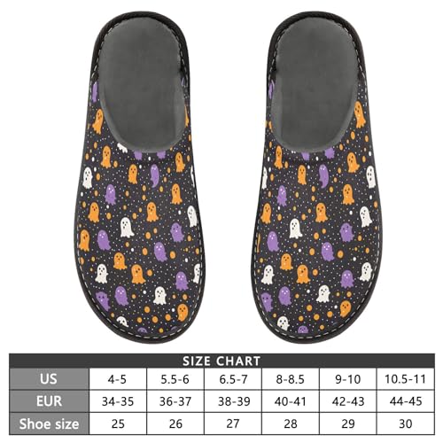JUNZAN Cute Cartoon Halloween Memory Foam Slippers for Women Men House Slippers for Bedroom Indoor4