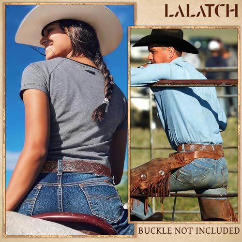 Western Belts for Men Women without Buckle, 2 Pack Cowboy Cowgirl Belt Strap Country Western Leather Belts for Jeans2