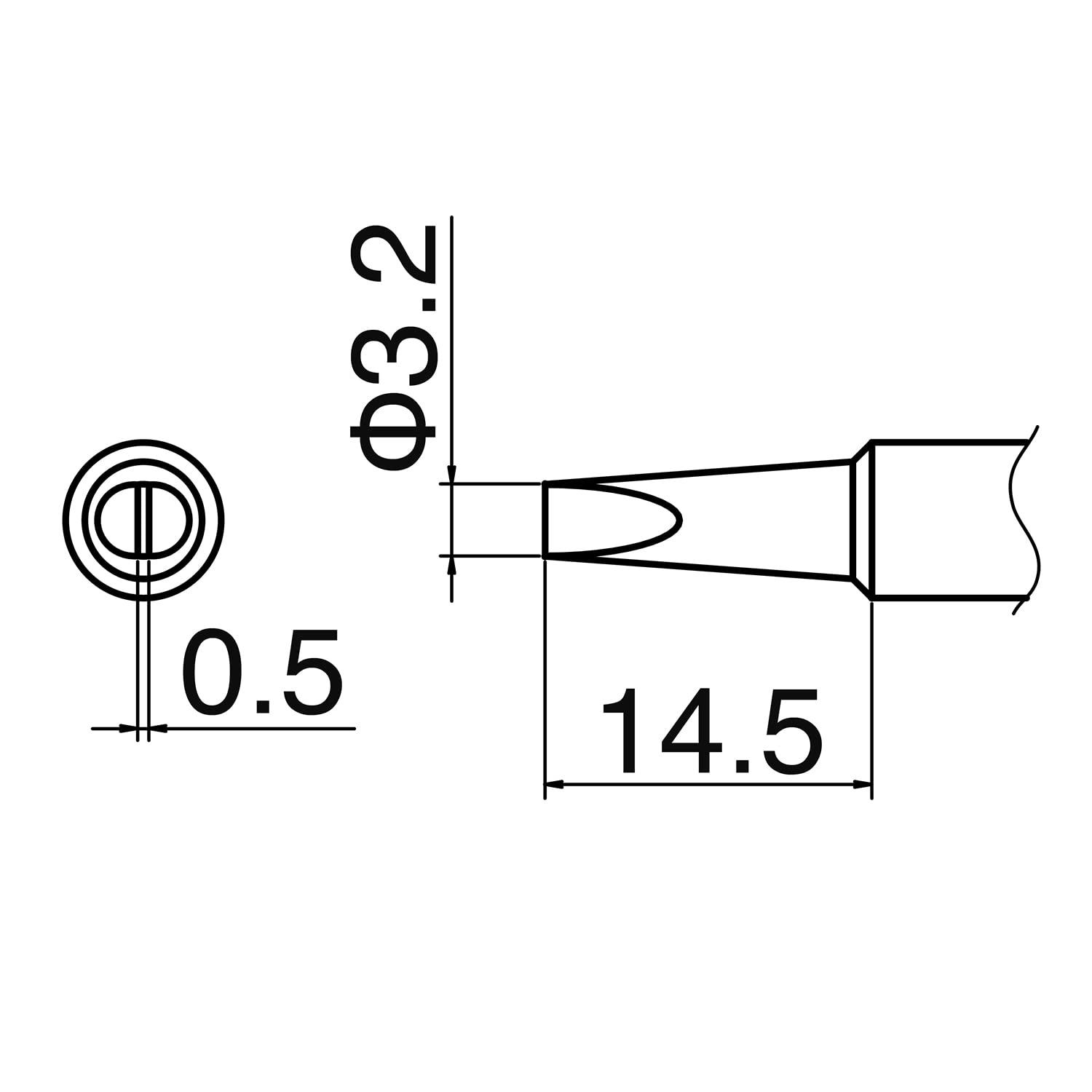 Hakko T18D32P Tip dla stacji Fx-888, 3,2mm (japoński import)