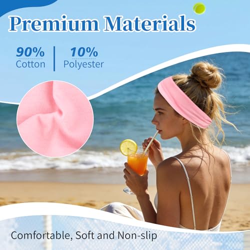 Image of YARIEW 6Pcs Headbands Paisley Bandanas Head Bands Sweat Band Hair Wrap Headwrap Fashion Boho Wide Thick Workout Yoga Elastic Headbands Mens Cooling Running Sports Headband Sweatbands for Women and Men