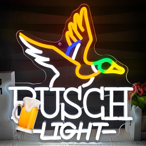 BIVIPO Beer Neon Sign Duck Beer Neon Light for Wall Decor Dimmable Bar LED Sign for Man Cave Bars Pub Party Store USB Powered Bar Sign Light for Gift