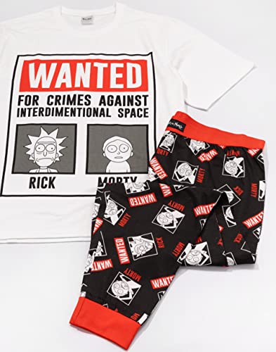 RICK AND MORTY Mens Pajama Set | Wanted Poster Short Sleeve Graphic Tee & Long Leg Print PJs | Sci-fi Comedy Merchandise3