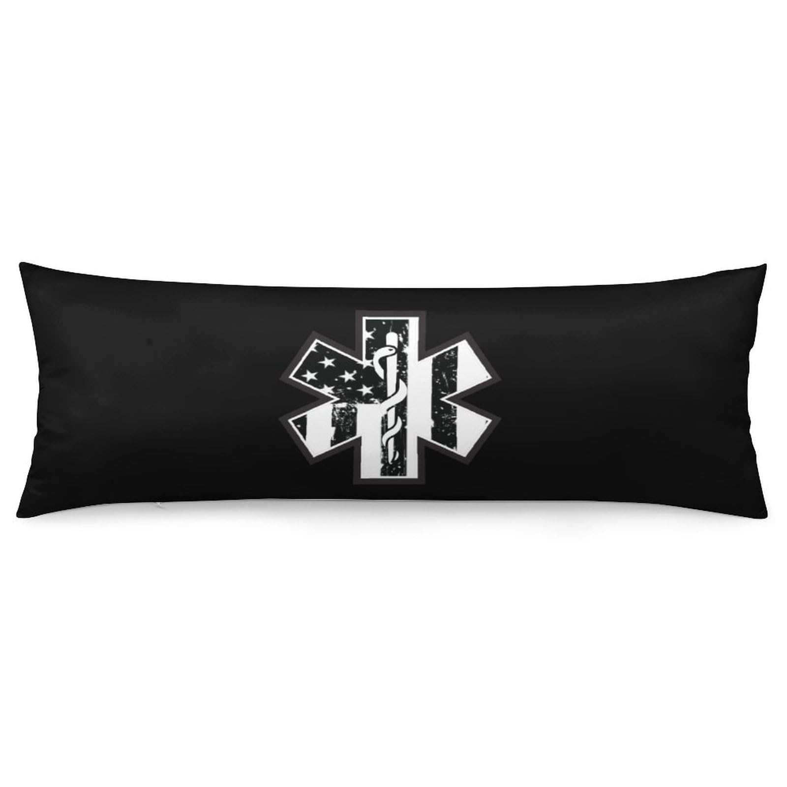 USA Flag with EMS Star of Life Body Pillow Cover Lightweight Long Pillow Case for Cushion Sofa Living Room Bed 20