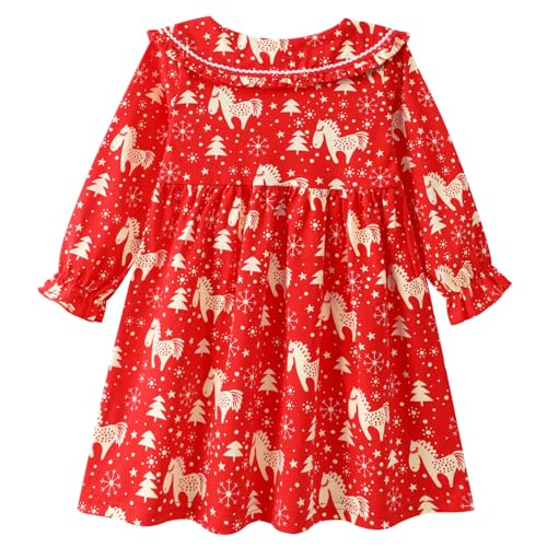 HILEELANG Toddler Kids Christmas Cotton Dresses and Sweatshirts4