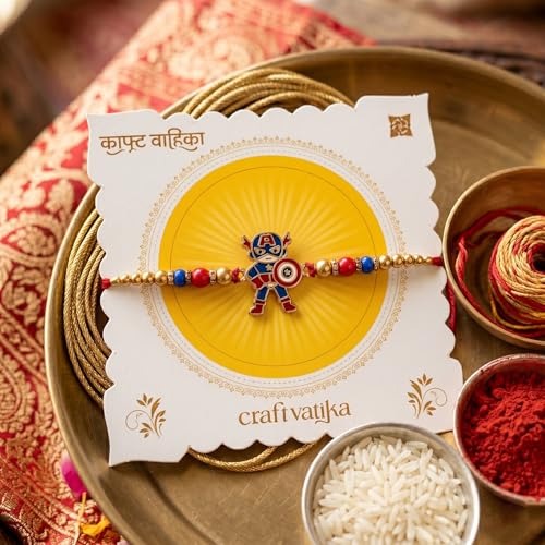 Image of CraftVatika Rakhi for Kids Brother, Cartoon Rakhi Set of 1 for Brother Boys Kids, Cute Designer rakhis for Children Toddlers, Rakshabandhan Combo with Wishes Card Tilakk, Rakhies for Little Brother