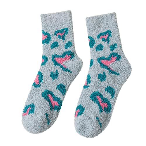 Calcetines gruesos de algodón para mujer, azul, Altoa única