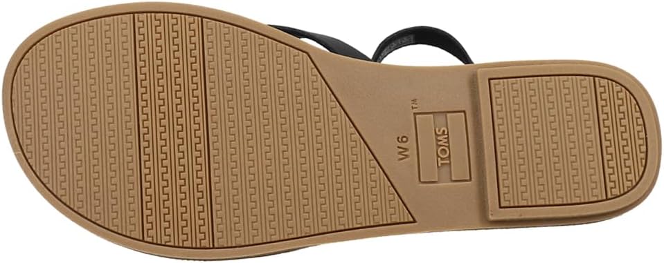 TOMS Women's Ankle Strap 6.5 B(M) US Black Leather/Synthetic Braid