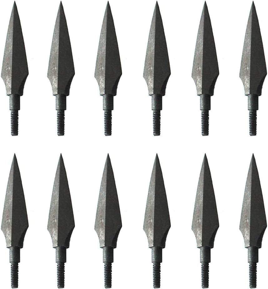 Huntingdoor Arrowheads, Archery Broadheads 150grain Metal Sharp Blade Hunting Arrow Heads Screw-in Thread Points Tips