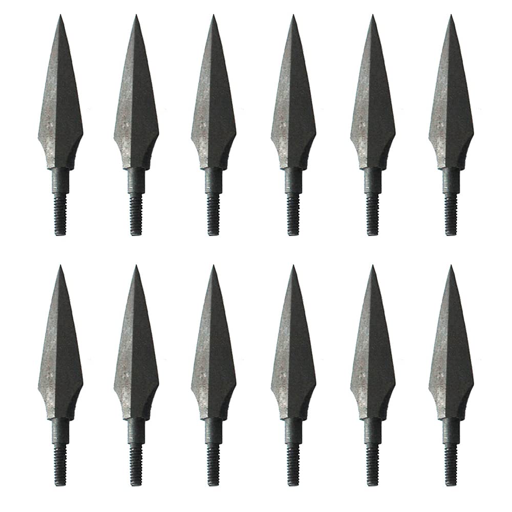 Huntingdoor Arrowheads, Archery Broadheads 150grain Metal Sharp Blade Hunting Arrow Heads Screw-in Thread Points Tips