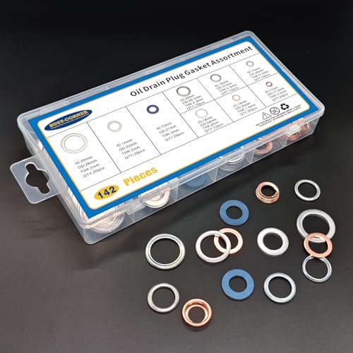 Image of 142 PCS Oil Drain Plug Gasket Assortment, Automotive Oil Crush Washers Seals Kit, M11 M12 M14 M16 M18 M20