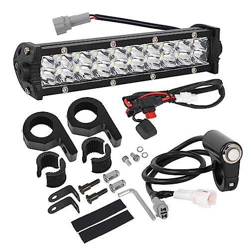 AUTOVIC Front Light Bar Kit, Motorcycle Adjustable Light Bar Kit with Mounting Bracket Horizontal Bar Tube Clamp Universal for Honda CRF110 KLX110 TTR110 YZ250F Dirt Bike Plug and Play