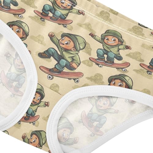 ZZKKO Skateboarding Boy Girls Underwear Toddler Panties for Girls Comfort Brief Size 2-8T3