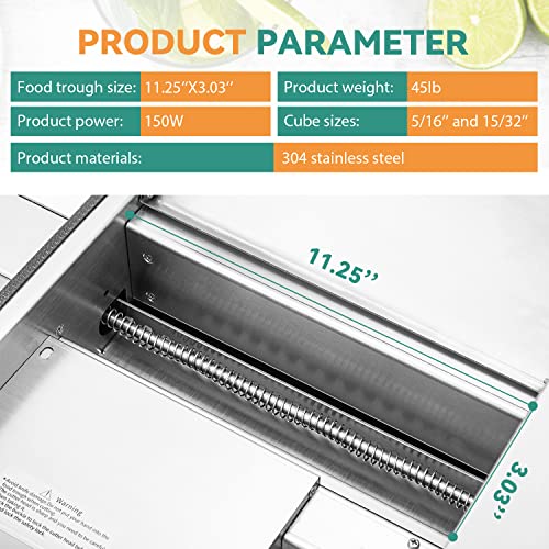 Newhai Commercial Vegetable Dicer Electric Fruit Dicing Machine Heavy Duty Stainless Steel For Cubes 5/16’’ 15/32’’Blade 110V Us #TOP4