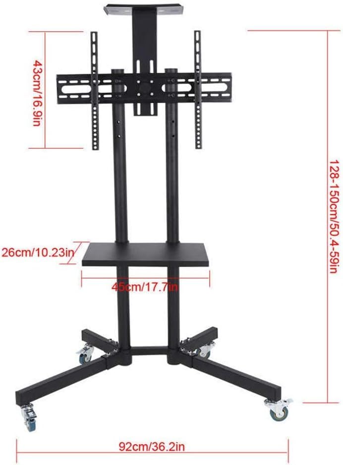Soporte móvil para TV con ruedas ajustable para pantallas 32-65'' miniatura 6