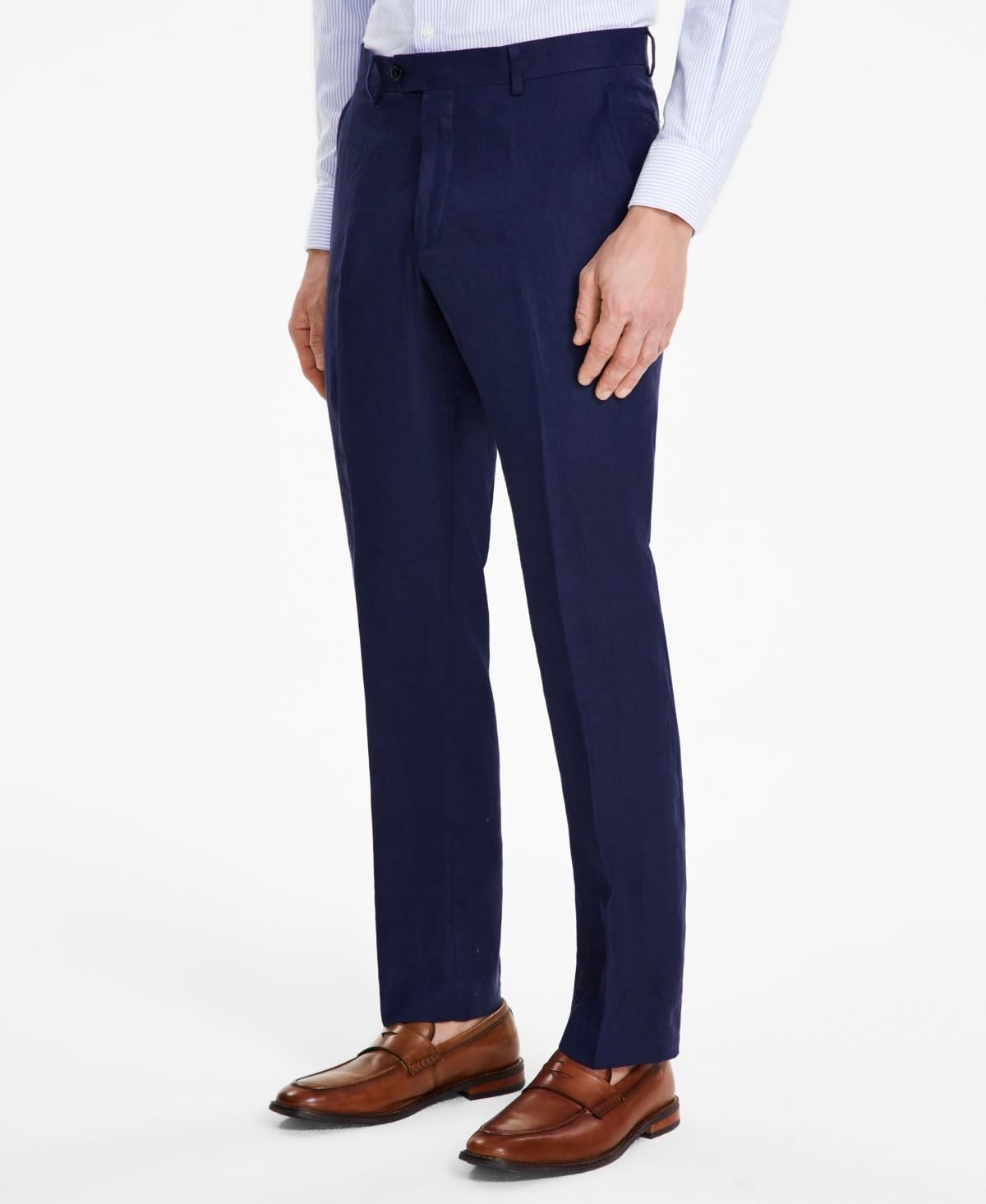 Tommy Hilfiger Mens Modern fit Dress Pants 30/30 Navy Blue Solid Linen - Image 2