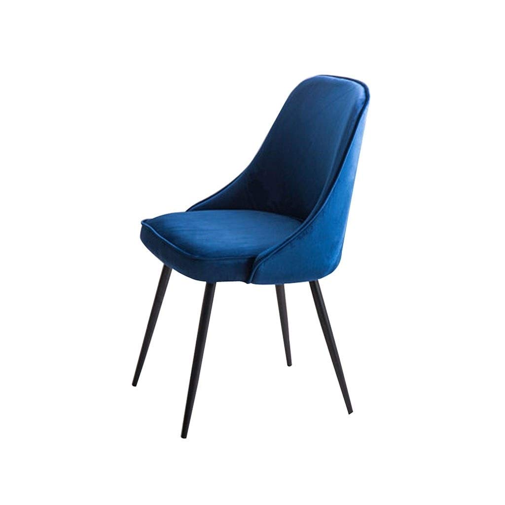 SJIALEN 1/2/4pcs Soft Velvet Dining Chair,for Office Lounge Dining Kitchen Bedroom Kitchen Chair Reception Chair Kitchen Chair (Color : Blue, Size : 1 pc)