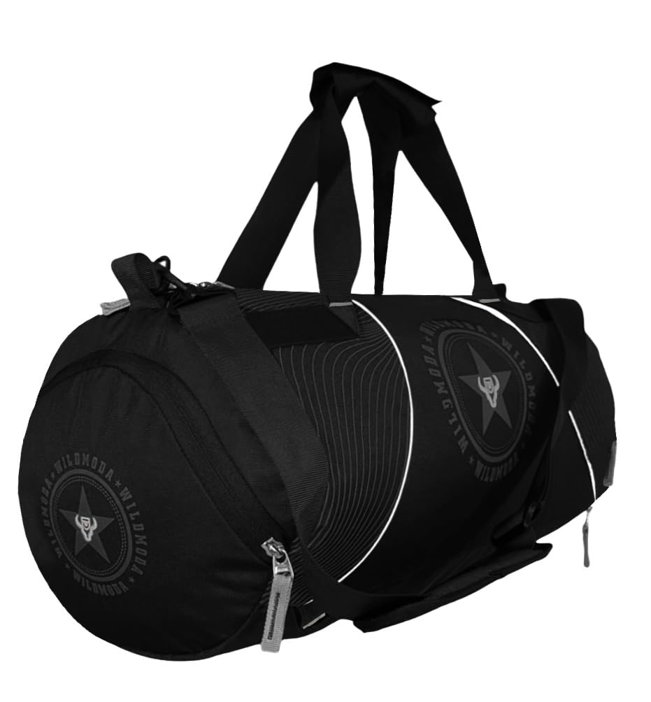 40L Multi-Pockets Sport Travel Duffle Bag – Sleek & Durable Essential Gym, Travel & Sports Bag for Men & Women with Shoe Pocket (Black & Grey)-image-39