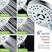 Hotel Spa AquaCare for California As-Seen-On-TV High Pressure Handheld Rain 50-mode 3-way Shower Head Combo with Adjustable Arm, Anti-clog Jets, Tub & Pet Power Wash, 6 ft. Stainless Steel Hose