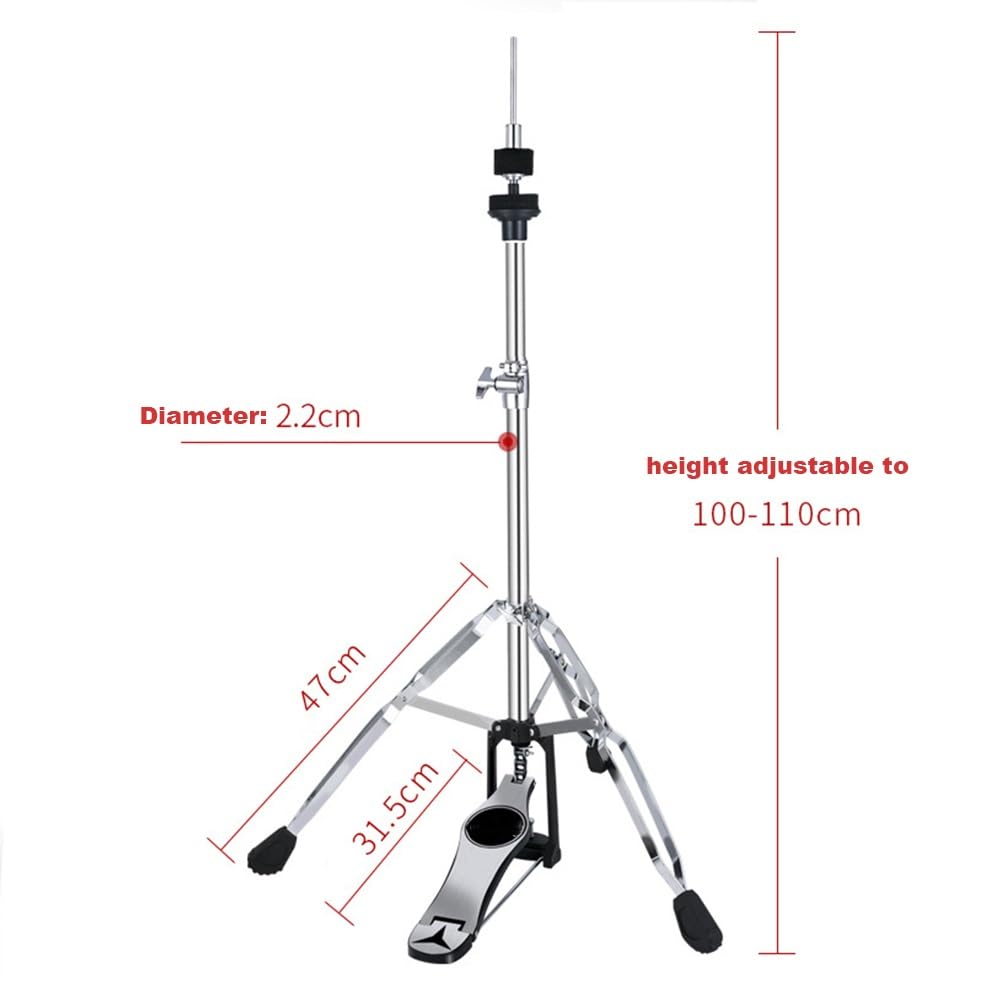 Support de Charleston, Double Support de Charleston Support Pliant Support de cymbale Accessoires d'instruments de Musique réglables en Hauteur