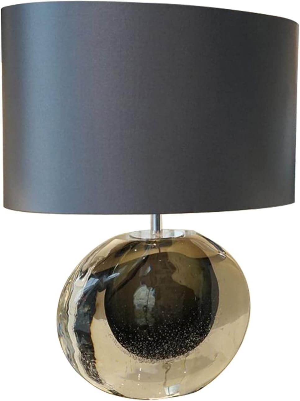 Coppia di lampade da tavolo per camera da letto, lampade da comodino in vetro con paralume in tessuto, lampade da comodino moderne e concise, lampada a sospensione (blu)