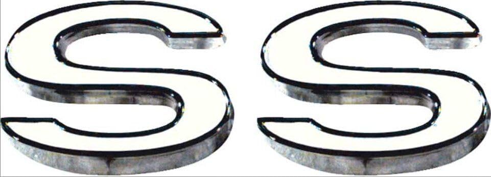 Image of 4Pc 1969-72 Chevelle SS Front Fender Emblems 3D Badge 3953634 Replacement for SS (White)