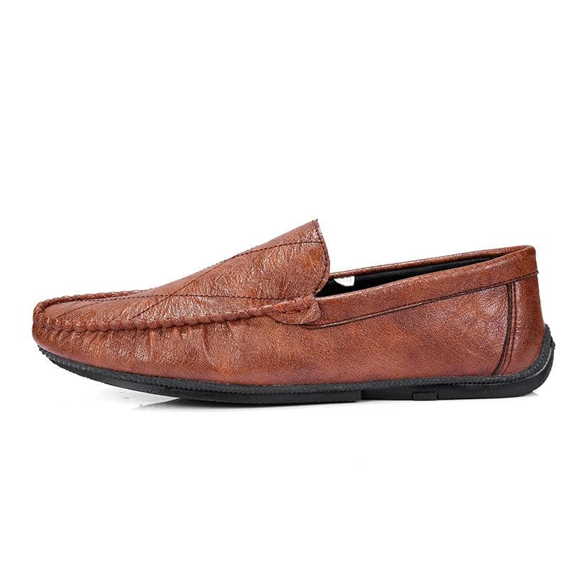 Men's Loafers Shoes Round Toe Vegan Leather Driving Style Loafer Slip Resistant Anti-Slip Flexible Walking Prom Slip-ons2