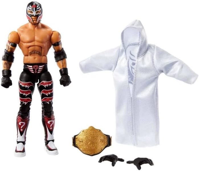 Miniatura 3 de WWE Elite Legends Collection - Figura de acción articulada de 6 pulgadas (Rey Mysterio)