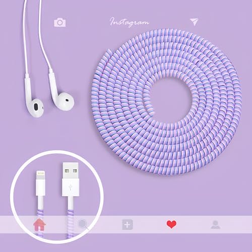 Image of Spiral Cable Protector,Data Cable Protective Sleeve,Chargers Cable Protector Headphone Saver, Charger Protective Cover for Phone USB Prevent pet bites The Cable Protector (Black-Pack Of -1)
