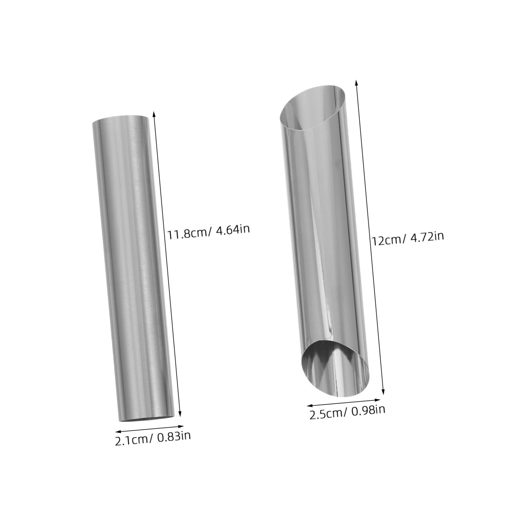 ABOOFAN Stainless Steel Cannoli Tube Molds Large Horn Molds Non-stick Cones 4 Pack for Baking Pastry Cinnamon Rolls