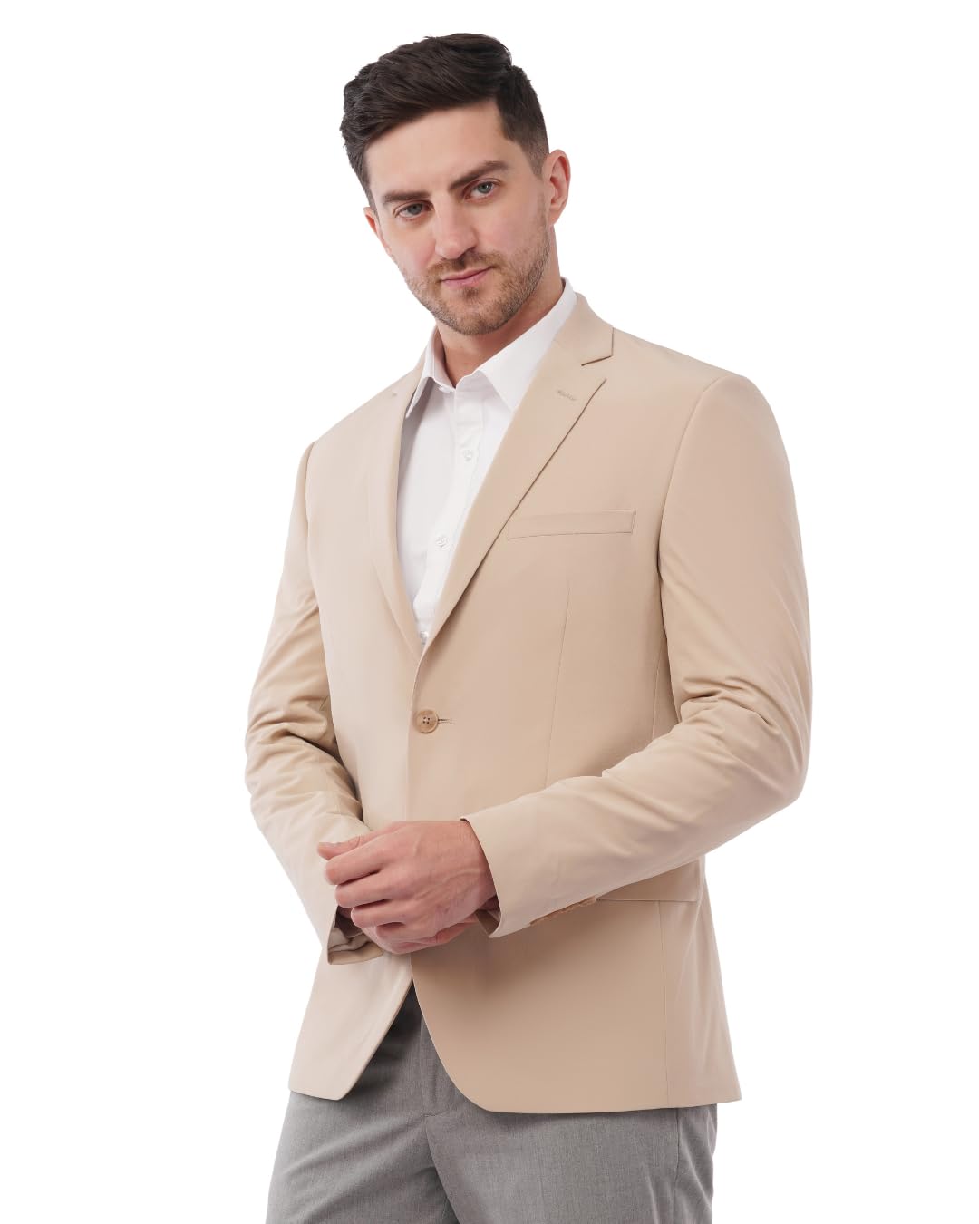 saintx Men's Premium 4-Way Comfy Stretch Sunscreen Blazer | Light Weight, Designed for Summers | Fully Lined | Comfort able Slim Fit | Wrinkle Resistant, All-Day Casual & Formal Signature Coat (JK11)-picture-17