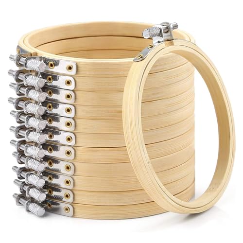 Caydo 12 Pieces 4 Inch Round Embroidery Hoop Bulk Wholesale Circle Cross Stitch Hoop Ring
