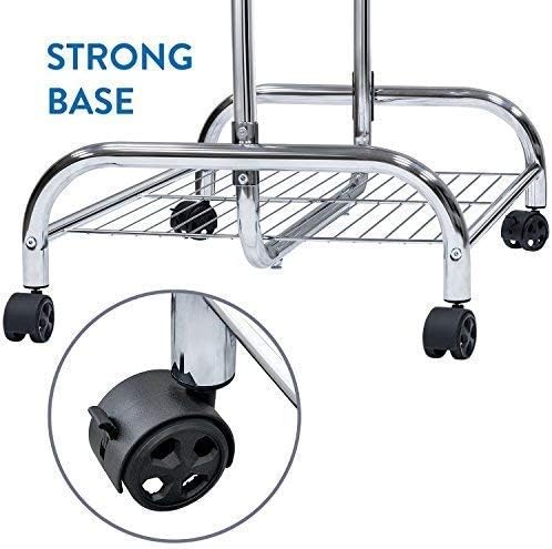 Tatkraft Bull Heavy Duty Garment Rack | Adjustable Clothes Stand with Wheels and Shoes Rack | Holds up to 80kg | Chromed Steel