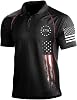 HARGLESMAN Men's 1776 Independence Day American Flag Short Sleeve Polo Golft Shirt(S-3XL)