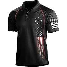 Men's 1776 Independence Day American Flag Short Sleeve Polo Golft Shirt(S-3XL)