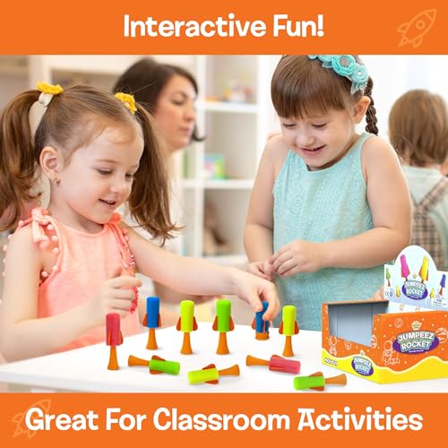 ipidipi toys jumpeez jumping rocket poppers  24-pack spring launcher toys for kids  halloween toys for trick or treat halloween goodie bag stuffers birthday party favors for boys amp girls