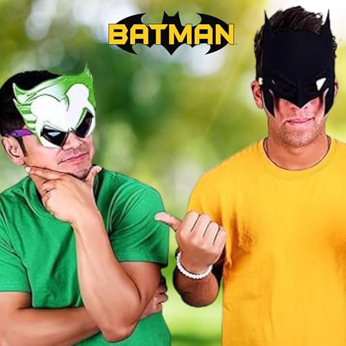 Image of Sun-Staches Batman Sunglasses, DC Comics Heroes & Villains Costume Accessory | Official DC Batman, Robin, Batgirl, Joker, Catwoman, or Harley Quinn | Costume Ready | 100% UV | One Size Fits Most