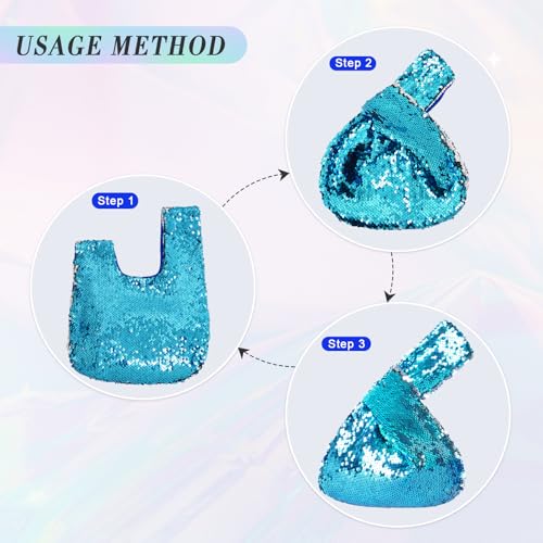 Image of Eternal Beauty Sequin Wristlet Bag, Reinforced Sparkly Evening Clutch for Wedding Guest, Cruise & Prom Mini Purse