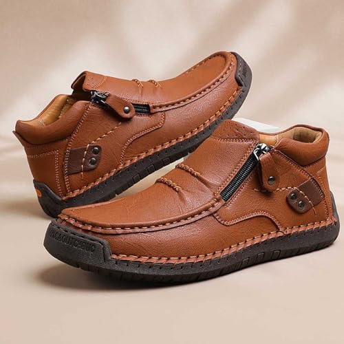 Men's Casual Leather Shoes Slip-On Loafers Comfortable Soft Wide Driving Shoes for Outdoor Walking Daily Wear3