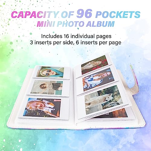 HIYQIN 3-Inch Instax Polaroid Photo Album,96 Pocket Mini Photo Album Book for 2x3 Inch Film - Image 3